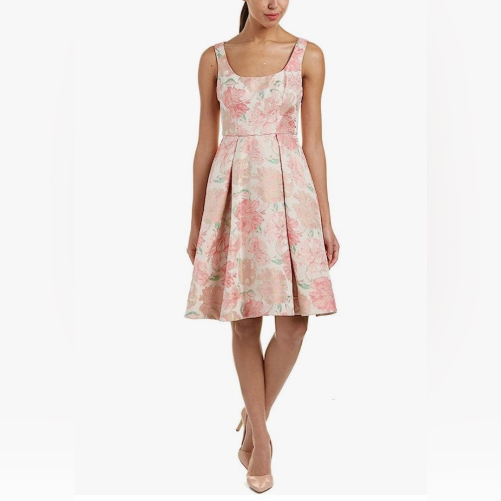 Maggy London Women's Jacquard Bloom Fit and Flare Dress